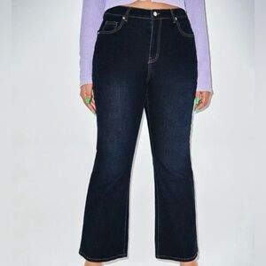 NEW 3 XL Plus High Waist Bleach Wash Flare Leg Jeans